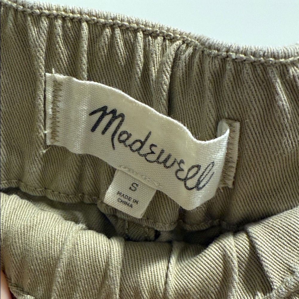 Madewell Pants Womens S Cotton Tan Trousers Drawstring & Pockets Straight Leg - Picture 5 of 6